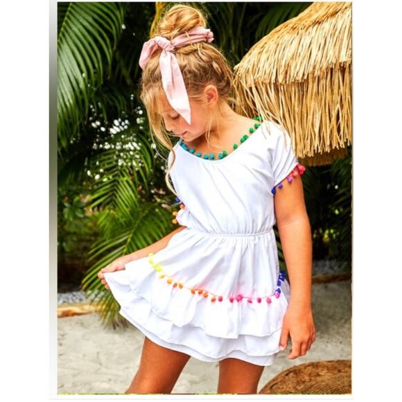 Peixoto White Nissi Girls Mini Dress - Picture 1 of 9